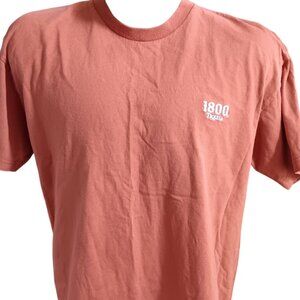 Vintage T-shirt Large 1990's 1800 Tequila Rust Orange Embroidered Logo Cotton
